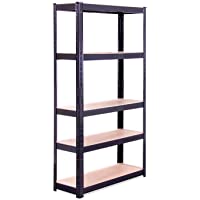 Los mejores  - Estante de Almacenamiento para Garaje: 150 cm x 75 cm x 30 cm | Negro - 5 Estantes | 175 kg de Carga Cada balda…